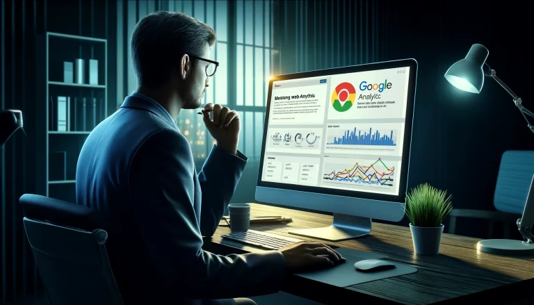 Digital analytics dashboard displaying web traffic data